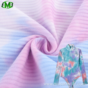 MUSA Jersey Print Polyester Stretch Rib Knit Fabric